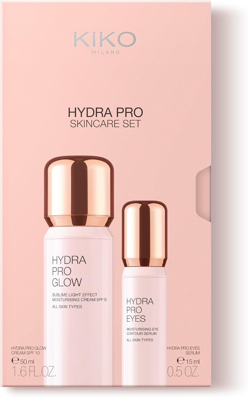 KIKO Milano Hydra Pro Skincare set, Skincare Kit: Moisturising Spf 10 Face Cream And Eye Contour Serum