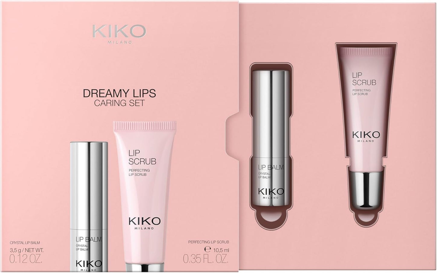 KIKO Milano Dreamy Lips Caring Set, Lip Care Giftset: Shimmer Lip Balm & Lip Scrub
